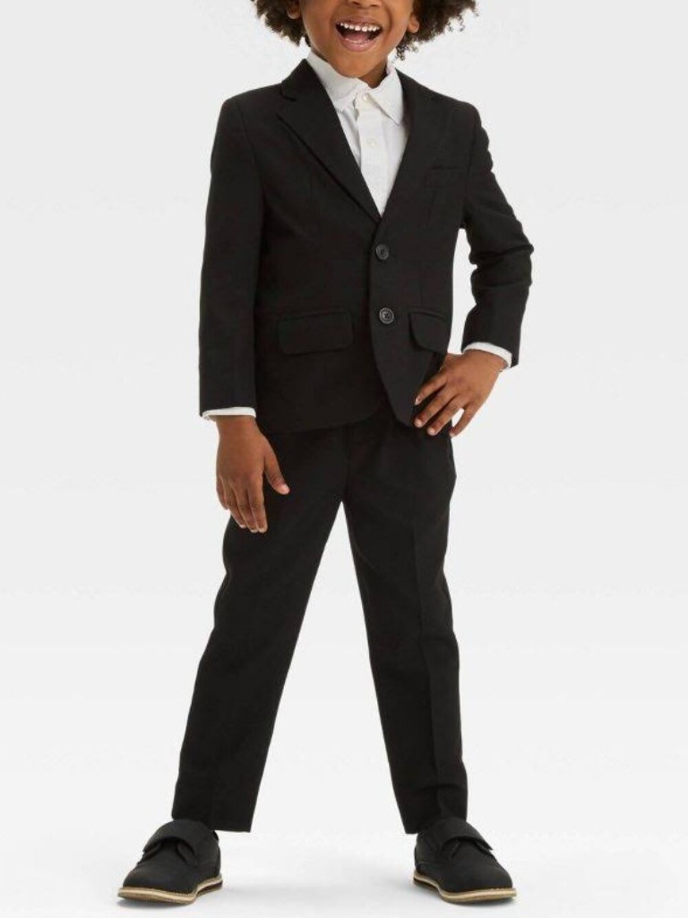 LIKE NEW CAT & JACK YOUTH BOYS 2PC BLACK SUIT 5T
